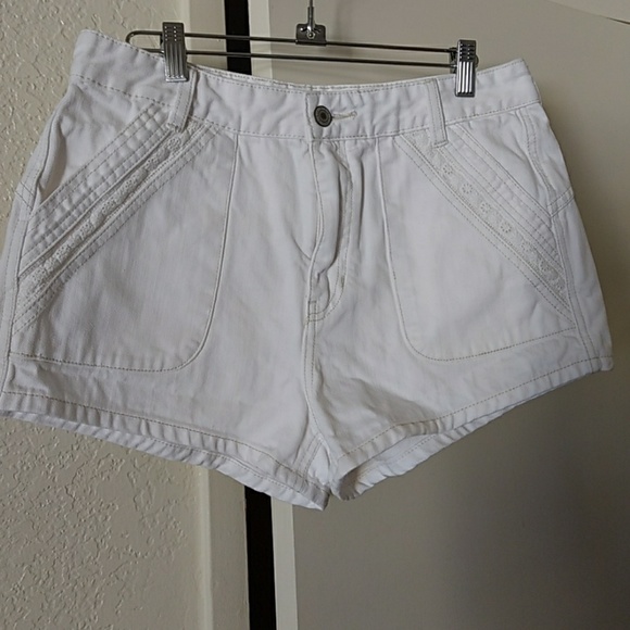 Free People Pants - Free People High Waisted Shorts White Denim 30